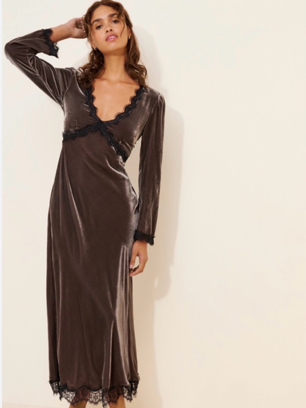 Rixo Alesha Velvet Maxi Dress